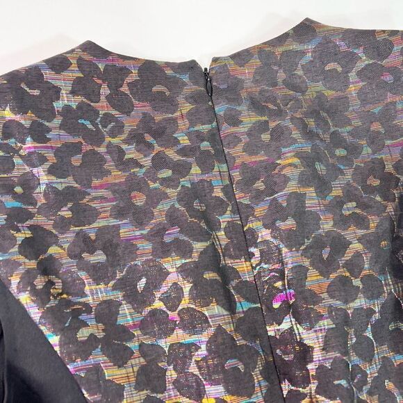 Rachel Roy Sheath Dress Women's 12 Floral Sleeveless Back Zip Front Slit Mini - Picture 9 of 10